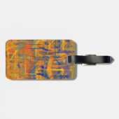 Étiquette À Bagage Bleu Jaune Peinture d'Art Abstrait 4 (Dos horizontal)