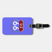 Étiquette À Bagage Bleu légendaire Route 66 (Devant horizontal)