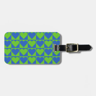 Étiquette À Bagage Bleu / Lime Heart Motif étiquette de bagage person