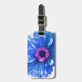 Étiquette À Bagage Bleu marguerite bleu photo florale (Devant Vertical)