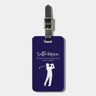 Étiquette À Bagage Bleu marine Nom de golfeur personnalisé