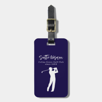 Étiquette À Bagage Bleu marine Nom de golfeur personnalisé