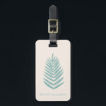 Étiquette À Bagage Bleu minimaliste Botanique Personnalisé Style<br><div class="desc">Balise minimaliste Bleu Botanique Personnalisée Élégante Bagage</div>