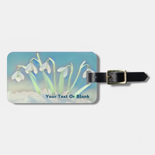 Étiquette À Bagage Bleu neige (Devant horizontal)