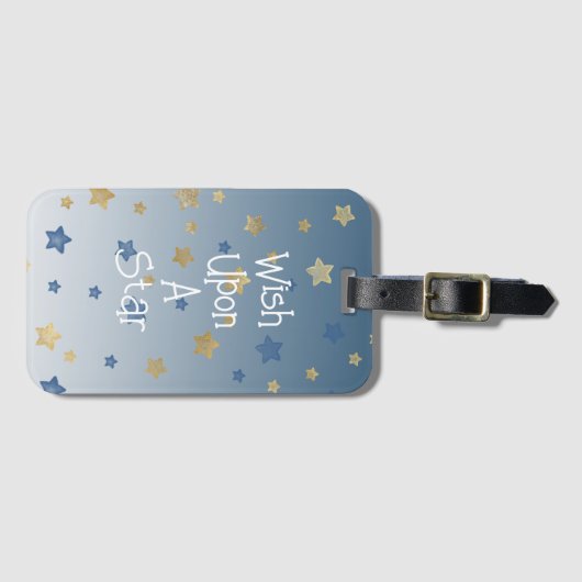 Étiquette À Bagage Bleu Or sur une étoile (Devant Horizontal)