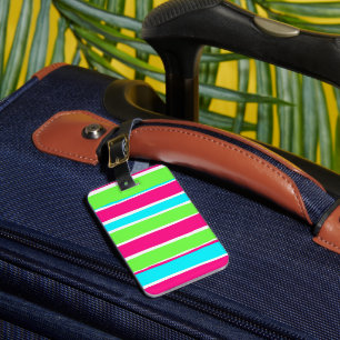 Étiquette À Bagage Bleu rose vert