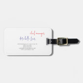 Étiquette À Bagage Bleu Rouge Blanc Plat Classique (Devant horizontal)