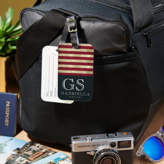 Étiquette À Bagage Bleu Rouge Bleu Bleu Bleu Bleu Bleu Bleu Bleu Bleu (Recto & Verso)