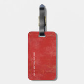 Étiquette À Bagage bleu rouge moderne rayé voyage (Dos Vertical)