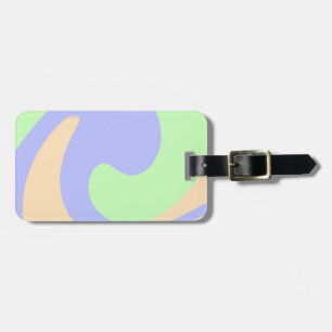 Étiquette À Bagage Bleu vert ombre fluide marbre boho audacieux motif