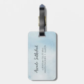 Étiquette À Bagage bleu Word Map Adventure Await Nom personnalisé (Dos Vertical)