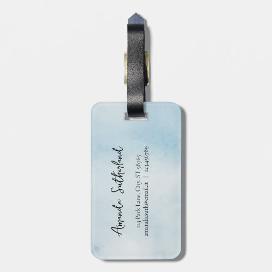 Étiquette À Bagage bleu Word Map Adventure Await Nom personnalisé (Dos Vertical)