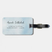 Étiquette À Bagage bleu Word Map Adventure Await Nom personnalisé (Dos horizontal)