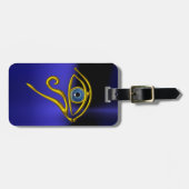 ÉTIQUETTE À BAGAGE BLEUE TALISMAN / OEIL OR HORUS (Devant horizontal)