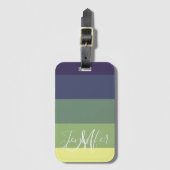 Étiquette À Bagage Bleus + Blocage couleur vert (Devant Vertical)