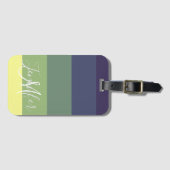 Étiquette À Bagage Bleus + Blocage couleur vert (Devant Horizontal)