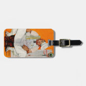 Étiquette À Bagage Bleus de jour de thanksgiving (Devant horizontal)