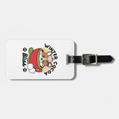 Étiquette À Bagage Bliss de cacao d'hiver - Chien mignon en mode Mug (Devant horizontal)