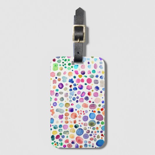 Étiquette À Bagage Blobs aquarelle (Devant Vertical)
