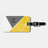 Étiquette À Bagage Bloc de couleur blanc gris jaune (Devant horizontal)