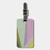 Étiquette À Bagage Bloc de couleur géométrique Lilac et Mint vert (Devant Vertical)
