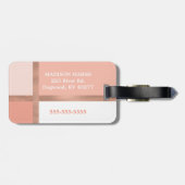 Étiquette À Bagage Blocage de couleur Blancs Rose Or Foil (Dos horizontal)