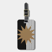 Étiquette À Bagage Blocage noir blanc et soleil Brown (Devant Vertical)