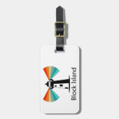 Étiquette À Bagage Block Island Lighthouse Rainbow (Devant Vertical)