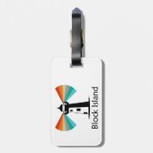 Étiquette À Bagage Block Island Lighthouse Rainbow (Dos Vertical)