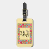 Étiquette À Bagage Blocs de courtepointe Bordure Art Manger courtoisi (Devant Vertical)