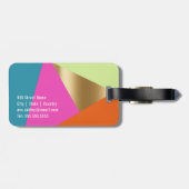 Étiquette À Bagage Blocs géométriques de couleurs en gras (Dos horizontal)