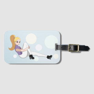 Étiquette À Bagage Blonde Anime Girl