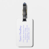 Étiquette À Bagage Blonde fille lapin violet enfants nommé étiquette  (Dos Vertical)