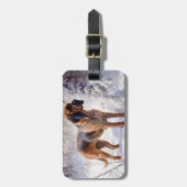 Étiquette À Bagage Bloodhof Laisser Neige Noël (Devant Vertical)