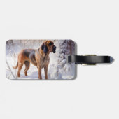 Étiquette À Bagage Bloodhof Laisser Neige Noël (Dos horizontal)