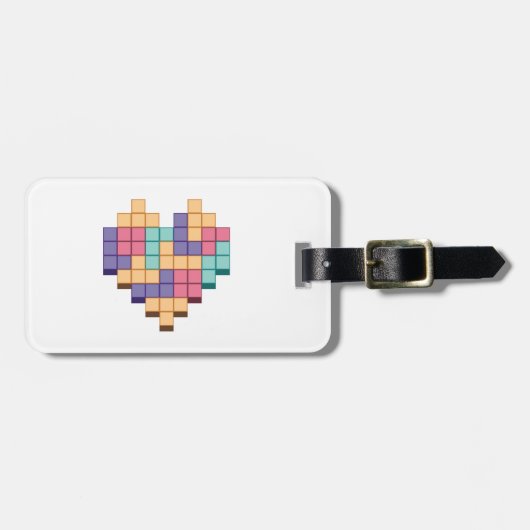 Étiquette À Bagage Bloquer le style du coeur du jeu (Devant horizontal)