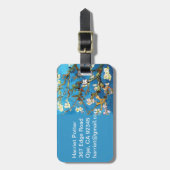 Étiquette À Bagage Blossoming Almond Tree Van Gogh Fine Art (Devant Vertical)