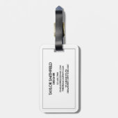 Étiquette À Bagage Blue Acrylique Modern Professionnel (Dos Vertical)