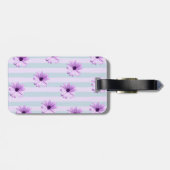 Étiquette À Bagage blue and purple striped daisy pattern (Dos horizontal)