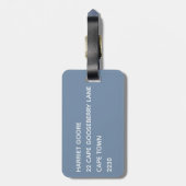 Étiquette À Bagage Blue Crane bleu color (Dos Vertical)
