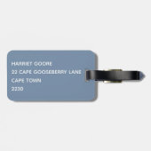 Étiquette À Bagage Blue Crane bleu color (Dos horizontal)