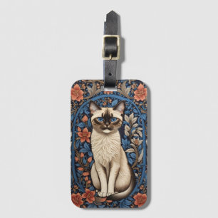 Étiquette À Bagage Blue Eyed Siamese Chat William Morris Inspiré
