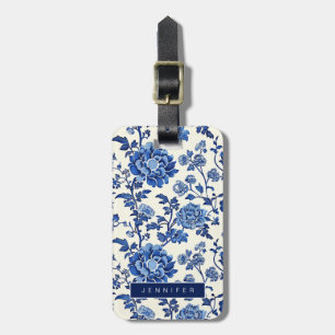 Étiquette À Bagage Blue Flowers Luggage Tags