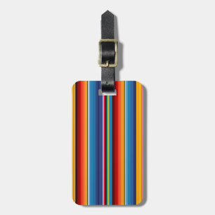 Étiquette À Bagage Blue Gold Red Sarape mexicaine