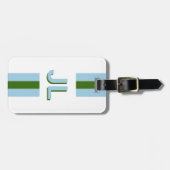 Étiquette À Bagage Blue Green Preppy Personnalisé Initial (Devant horizontal)