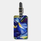 Étiquette À Bagage Blue Iris fleurs d'aquarelle d'art (Devant Vertical)