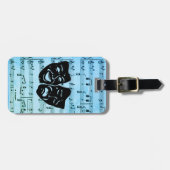 Étiquette À Bagage Blue Music Art unit les masques de théâtre (Devant horizontal)