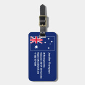 Étiquette À Bagage Blue Navy Australia Flag Australian Personalized (Devant Vertical)