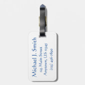 Étiquette À Bagage Blue NYC Grec Diner Deli Coffee Cup Monogramme (Dos Vertical)