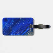 Étiquette À Bagage Blue Shimmer Name & Monogram (Dos horizontal)